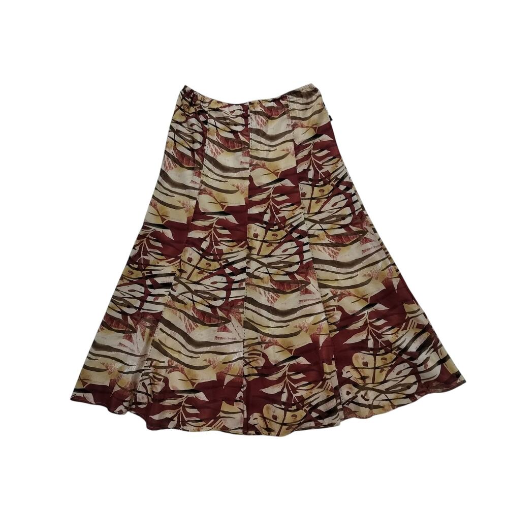 New‎ Reba womens brown floral print maxi skirt size M